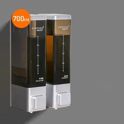image-interhasa! Shampoo Dispenser Wall Soap Dispenser Shower Dispenser Chrome Finish Square Liquid Soap Bottle Bathroom Accessories