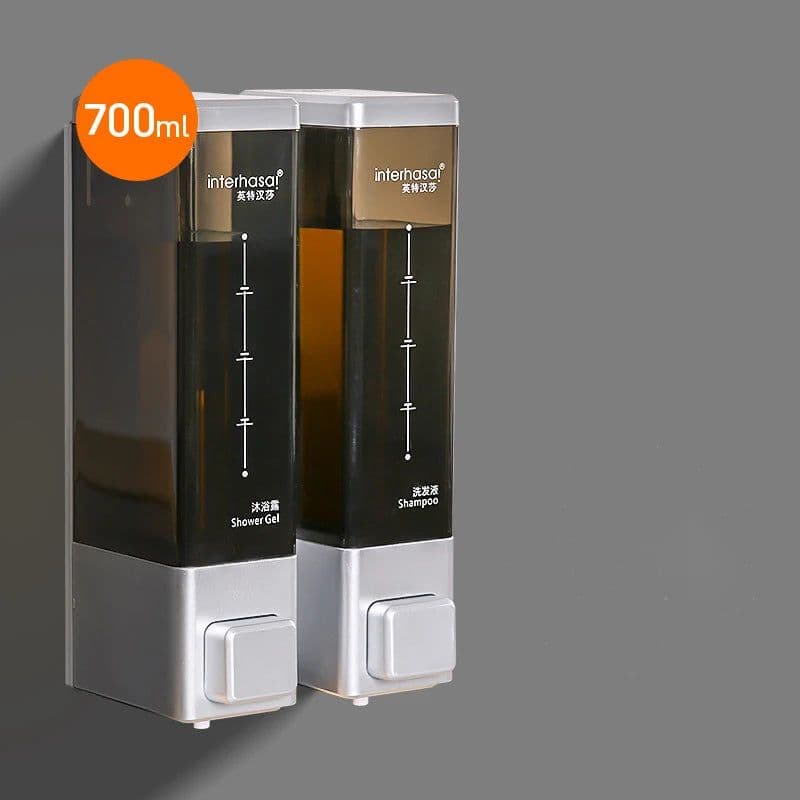 image-interhasa! Shampoo Dispenser Wall Soap Dispenser Shower Dispenser Chrome Finish Square Liquid Soap Bottle Bathroom Accessories