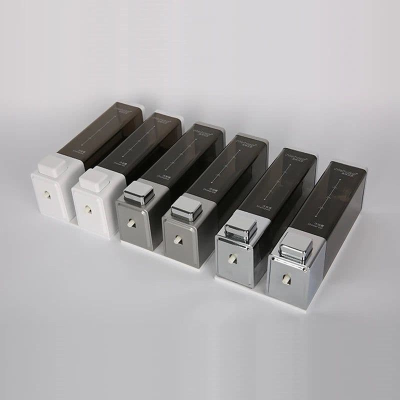 image-interhasa! Shampoo Dispenser Wall Soap Dispenser Shower Dispenser Chrome Finish Square Liquid Soap Bottle Bathroom Accessories