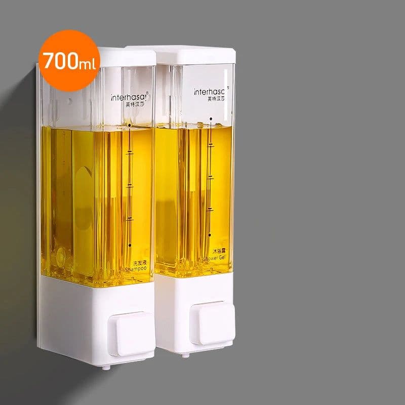 image-interhasa! Shampoo Dispenser Wall Soap Dispenser Shower Dispenser Chrome Finish Square Liquid Soap Bottle Bathroom Accessories