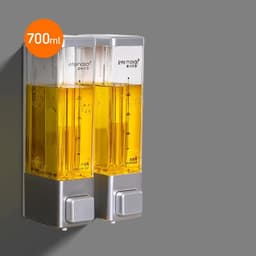 image-interhasa! Shampoo Dispenser Wall Soap Dispenser Shower Dispenser Chrome Finish Square Liquid Soap Bottle Bathroom Accessories