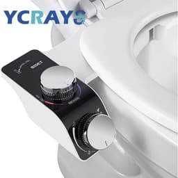 image-Bidet Toilet Seat Attachment Non-Electric Self-Cleaning Dual Nozzles Wash Hot Cold Mixer Water Lady Bathroom Accessories Sprayer