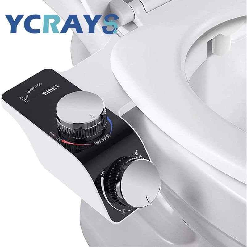 image-Bidet Toilet Seat Attachment Non-Electric Self-Cleaning Dual Nozzles Wash Hot Cold Mixer Water Lady Bathroom Accessories Sprayer