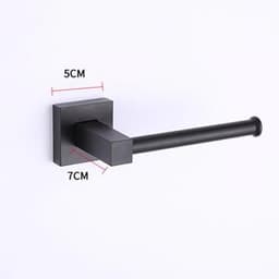 image-55CM Matte Black Double Towel Bars Bathroom Towel Hanger Space Aluminum Bathroom Accessories Towel Rack Towel Ring Toilet Brush