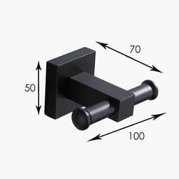 image-55CM Matte Black Double Towel Bars Bathroom Towel Hanger Space Aluminum Bathroom Accessories Towel Rack Towel Ring Toilet Brush