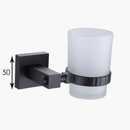 image-55CM Matte Black Double Towel Bars Bathroom Towel Hanger Space Aluminum Bathroom Accessories Towel Rack Towel Ring Toilet Brush