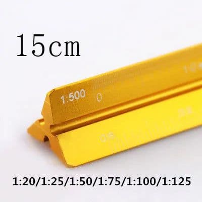 image-TUTU high quality colorful 15cm aluminum triangular scale ruler aluminum 1:20 - 1:600 alloy metal scale regua desenho H0003