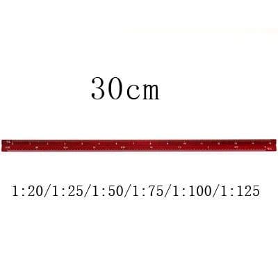 image-TUTU high quality colorful 15cm aluminum triangular scale ruler aluminum 1:20 - 1:600 alloy metal scale regua desenho H0003
