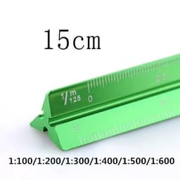 image-TUTU high quality colorful 15cm aluminum triangular scale ruler aluminum 1:20 - 1:600 alloy metal scale regua desenho H0003