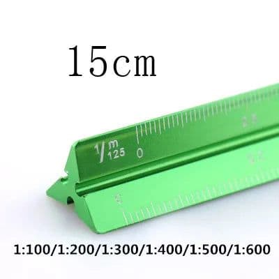image-TUTU high quality colorful 15cm aluminum triangular scale ruler aluminum 1:20 - 1:600 alloy metal scale regua desenho H0003