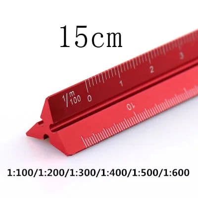 image-TUTU high quality colorful 15cm aluminum triangular scale ruler aluminum 1:20 - 1:600 alloy metal scale regua desenho H0003
