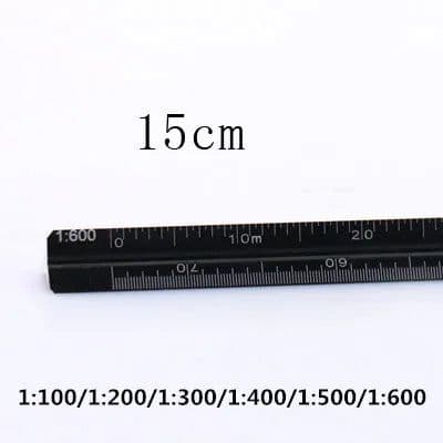 image-TUTU high quality colorful 15cm aluminum triangular scale ruler aluminum 1:20 - 1:600 alloy metal scale regua desenho H0003