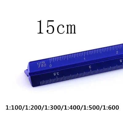 image-TUTU high quality colorful 15cm aluminum triangular scale ruler aluminum 1:20 - 1:600 alloy metal scale regua desenho H0003