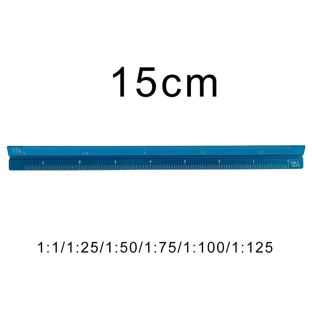 image-TUTU high quality colorful 15cm aluminum triangular scale ruler aluminum 1:20 - 1:600 alloy metal scale regua desenho H0003