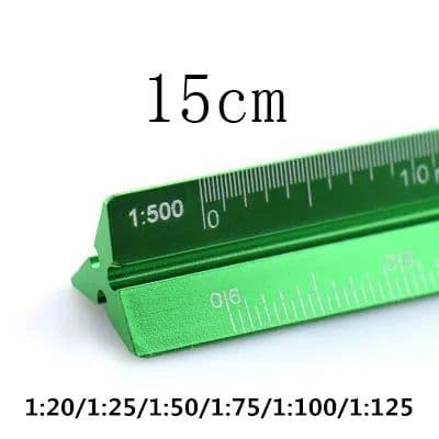 image-TUTU high quality colorful 15cm aluminum triangular scale ruler aluminum 1:20 - 1:600 alloy metal scale regua desenho H0003