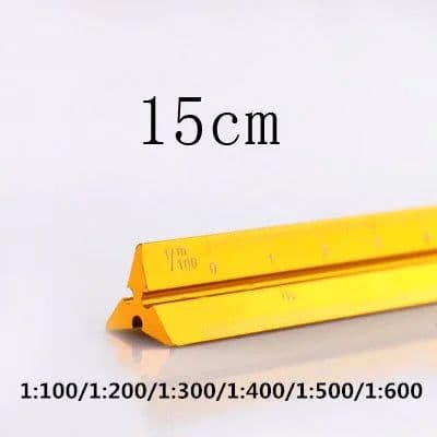 image-TUTU high quality colorful 15cm aluminum triangular scale ruler aluminum 1:20 - 1:600 alloy metal scale regua desenho H0003