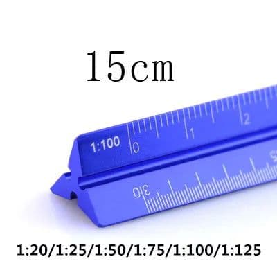 image-TUTU high quality colorful 15cm aluminum triangular scale ruler aluminum 1:20 - 1:600 alloy metal scale regua desenho H0003