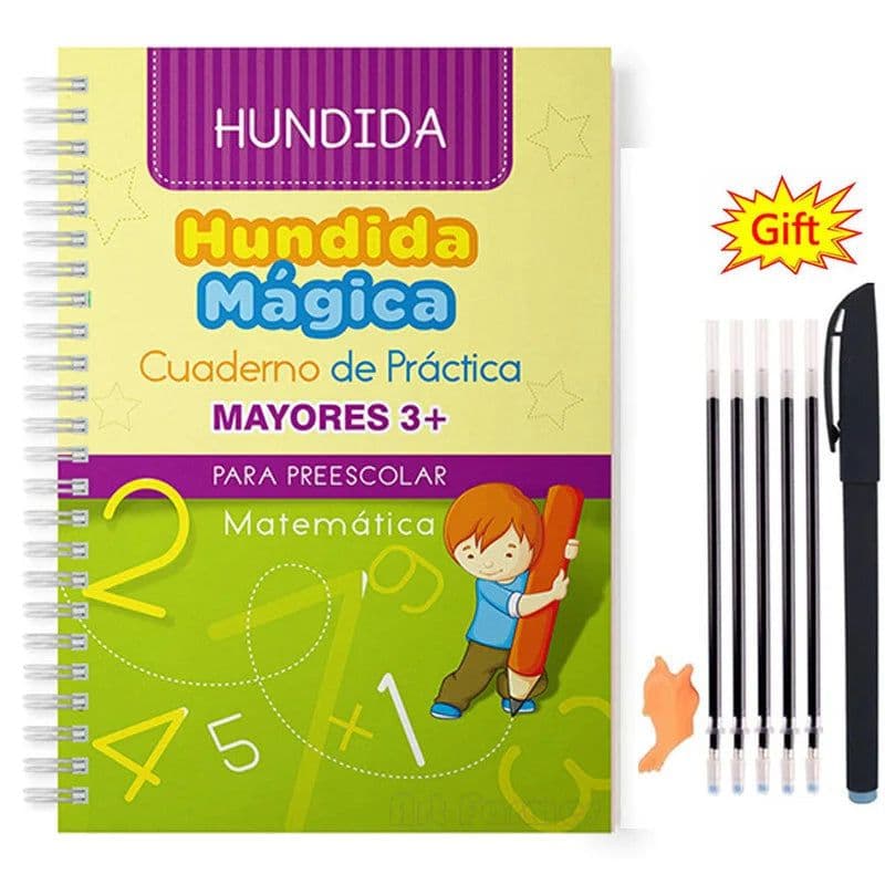 image-Learning Books for Children Spanish Calligraphy Notebook English Montessori Magic Book Mathematical Copybooks Notebooks Kids