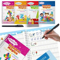 image-Learning Books for Children Spanish Calligraphy Notebook English Montessori Magic Book Mathematical Copybooks Notebooks Kids