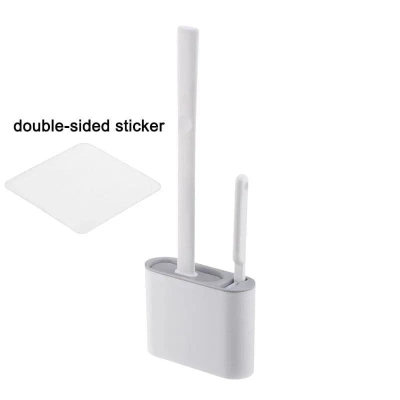 image-Wall Hanging Silicone Toilet Brush Long Handle Quick Dry Toilet Cleaning Brush for WC Bathroom Accessories Cleaning Tools