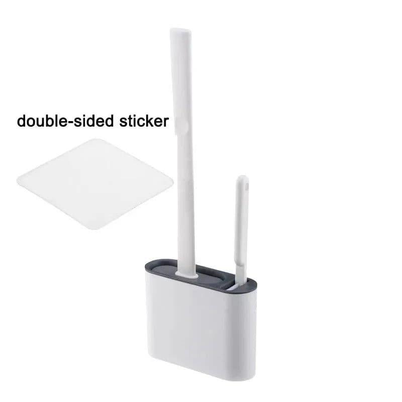 image-Wall Hanging Silicone Toilet Brush Long Handle Quick Dry Toilet Cleaning Brush for WC Bathroom Accessories Cleaning Tools