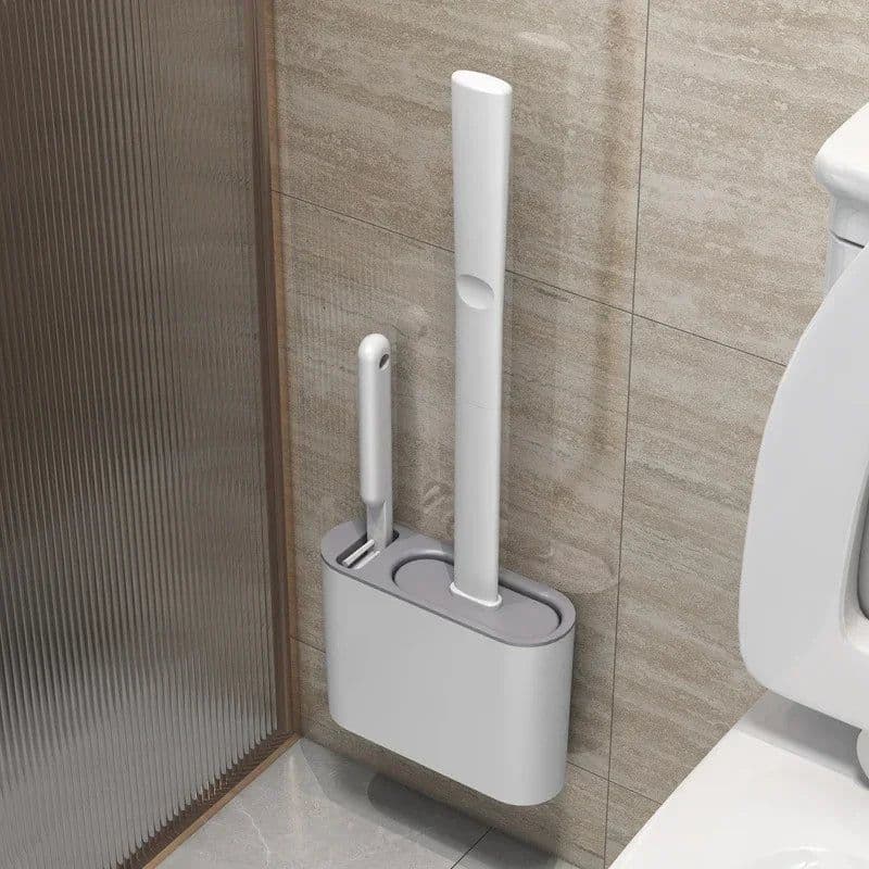 image-Wall Hanging Silicone Toilet Brush Long Handle Quick Dry Toilet Cleaning Brush for WC Bathroom Accessories Cleaning Tools