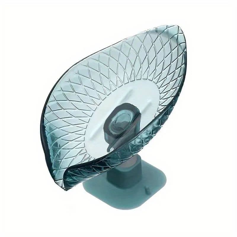 image-1Pc Leaf Design Drain Soap Box with Suction Cup Decorative Plastic Self Draining Bathroom Soap Tray Bathroom Organizers Storage