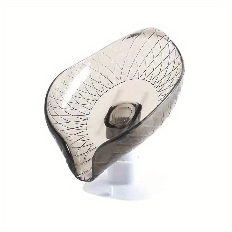 image-1Pc Leaf Design Drain Soap Box with Suction Cup Decorative Plastic Self Draining Bathroom Soap Tray Bathroom Organizers Storage