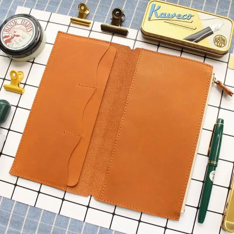 image-Fromthenon Litchi Grain Leather Travelers Notebook Card Bag Storage Bag For Midori Traveler's Notebook Business Gift Stationery