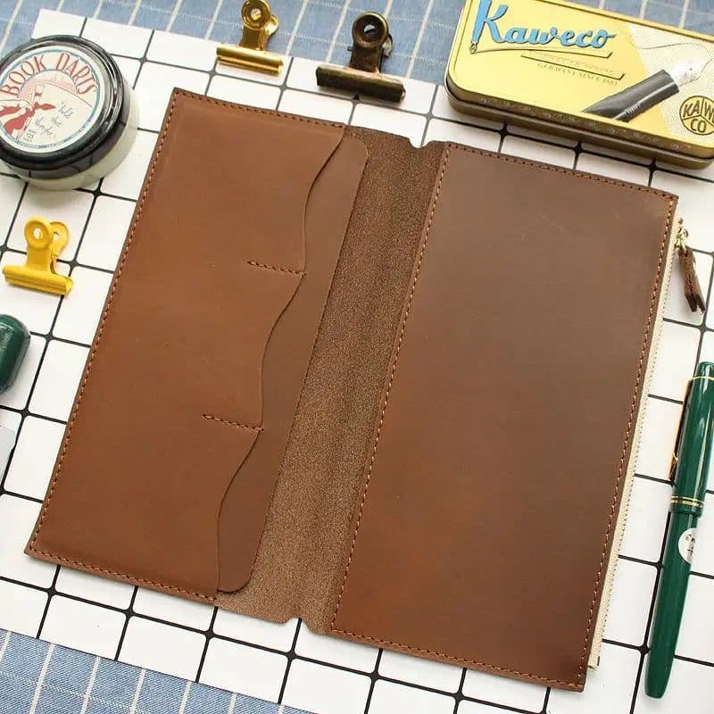 image-Fromthenon Litchi Grain Leather Travelers Notebook Card Bag Storage Bag For Midori Traveler's Notebook Business Gift Stationery