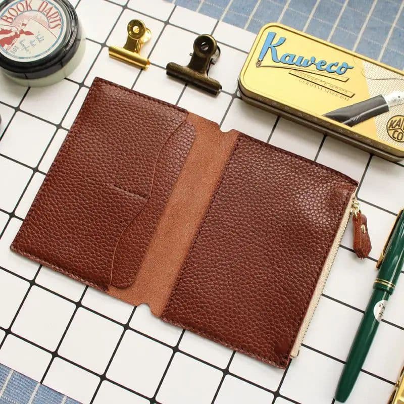 image-Fromthenon Litchi Grain Leather Travelers Notebook Card Bag Storage Bag For Midori Traveler's Notebook Business Gift Stationery