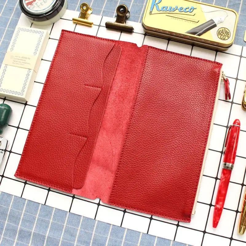 image-Fromthenon Litchi Grain Leather Travelers Notebook Card Bag Storage Bag For Midori Traveler's Notebook Business Gift Stationery