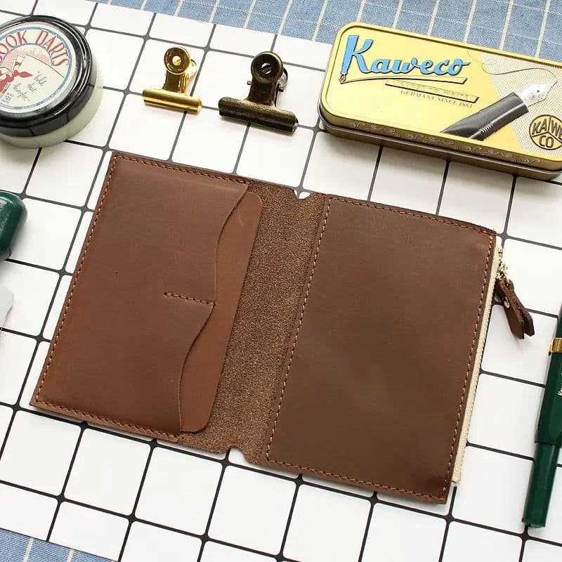 image-Fromthenon Litchi Grain Leather Travelers Notebook Card Bag Storage Bag For Midori Traveler's Notebook Business Gift Stationery