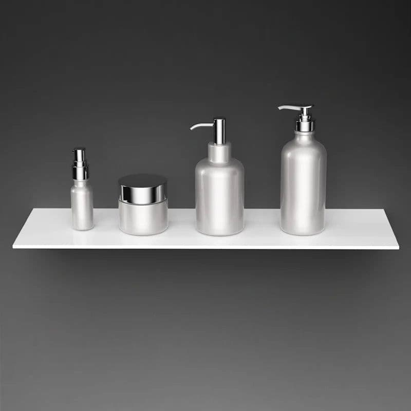 image-Floating Wall Shelf Shower Shampoo Holder Stainless Aluminum Organizer Storage Rack Kitchen Bathroom Accessories European Black