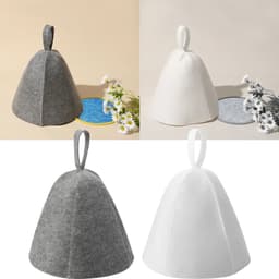image-Anti Heat Sauna Hat Thicken Wool Felt Shower Cap Hair Turban Quickly Towel Drying Towel Hats Sauna Bathroom Accessories