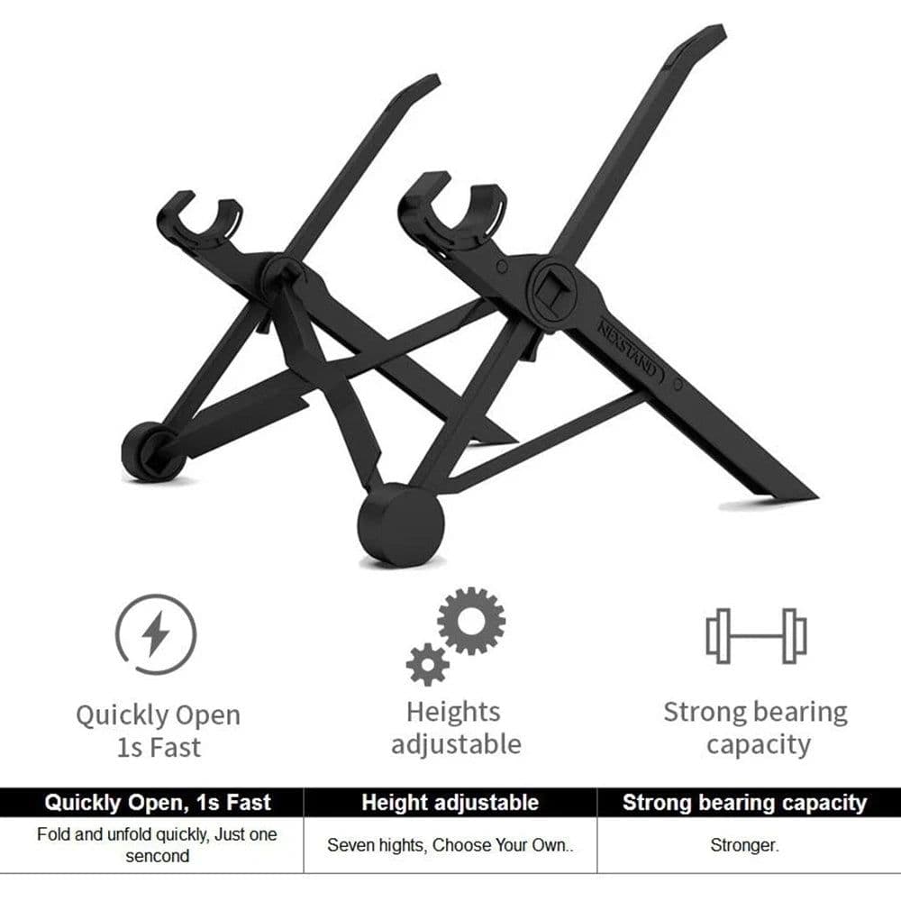 image-NEXSTAND K2 Laptop Stand Folding Portable Laptop Stand Viewing Angle Height Adjustable Bracket Laptop Accessories Notebook Stand