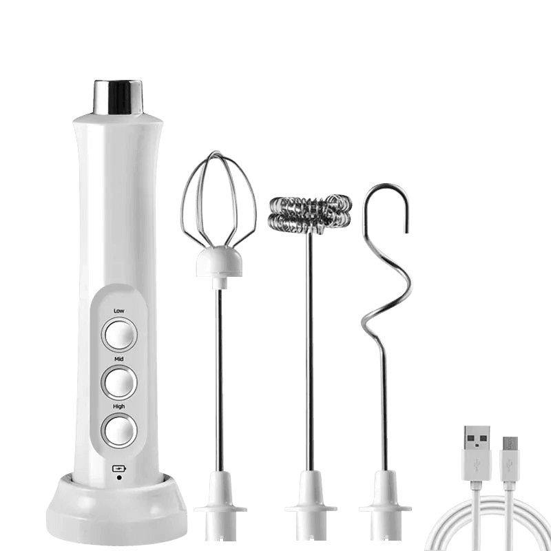 image-3 In 1 Portable Rechargeable Electric Milk Frother Foam Maker Handheld Foamer High Speeds Drink Mixer Coffee Frothing Wand