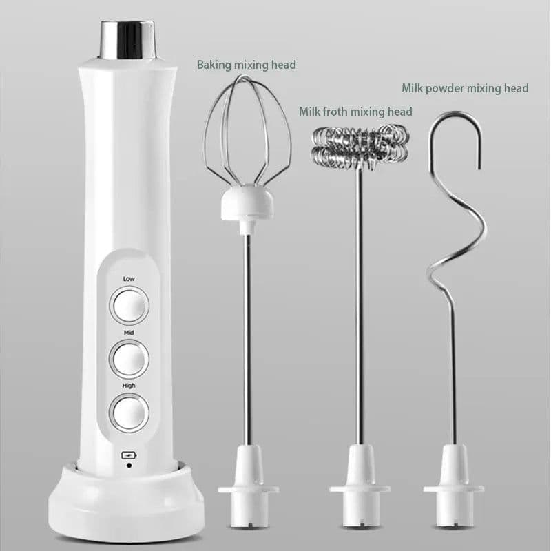 image-3 In 1 Portable Rechargeable Electric Milk Frother Foam Maker Handheld Foamer High Speeds Drink Mixer Coffee Frothing Wand