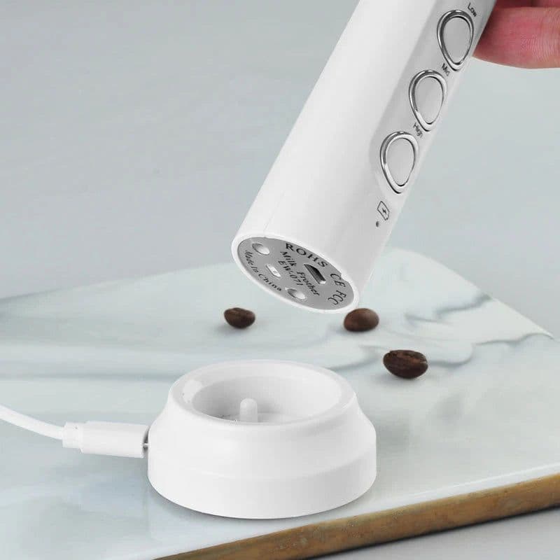 image-3 In 1 Portable Rechargeable Electric Milk Frother Foam Maker Handheld Foamer High Speeds Drink Mixer Coffee Frothing Wand