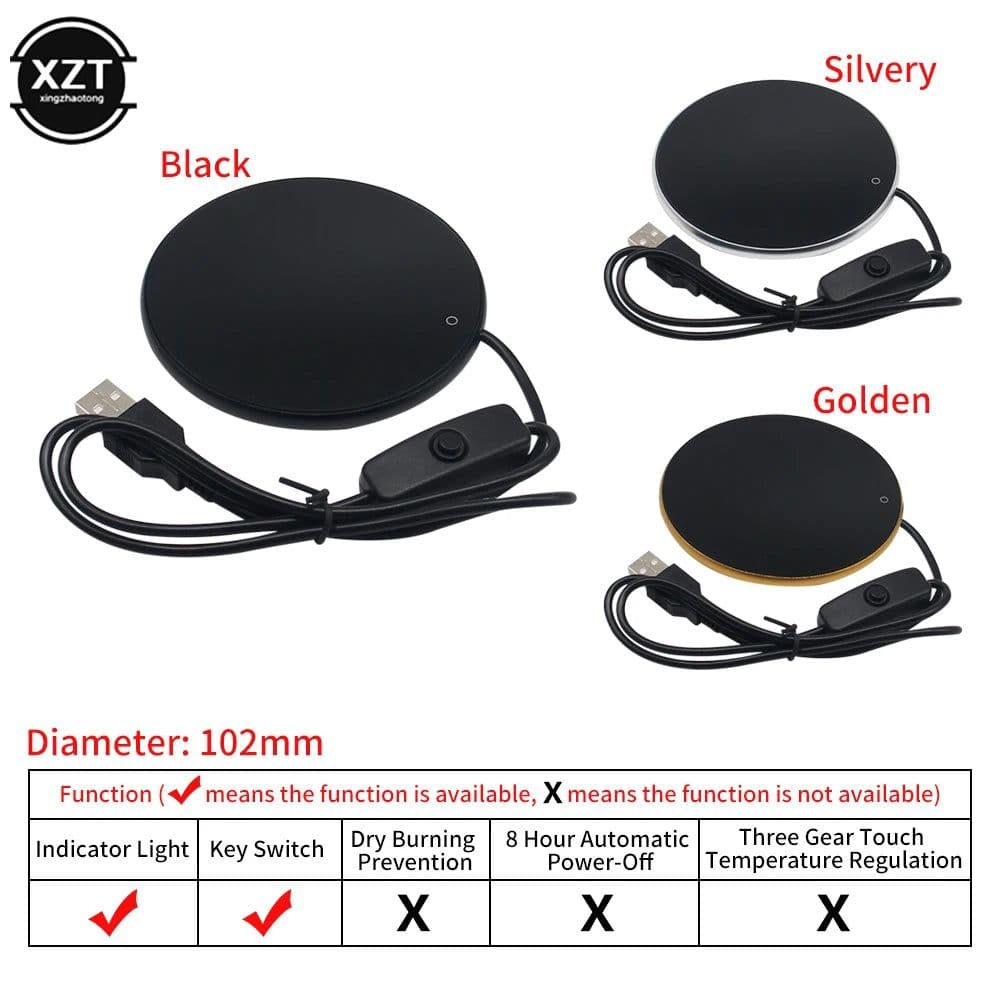 image-Mini USB Heating Coaster Portable Milk Coffee Heater Intelligent Thermostatic Coaster Type-c Thermal Insulation Coaster