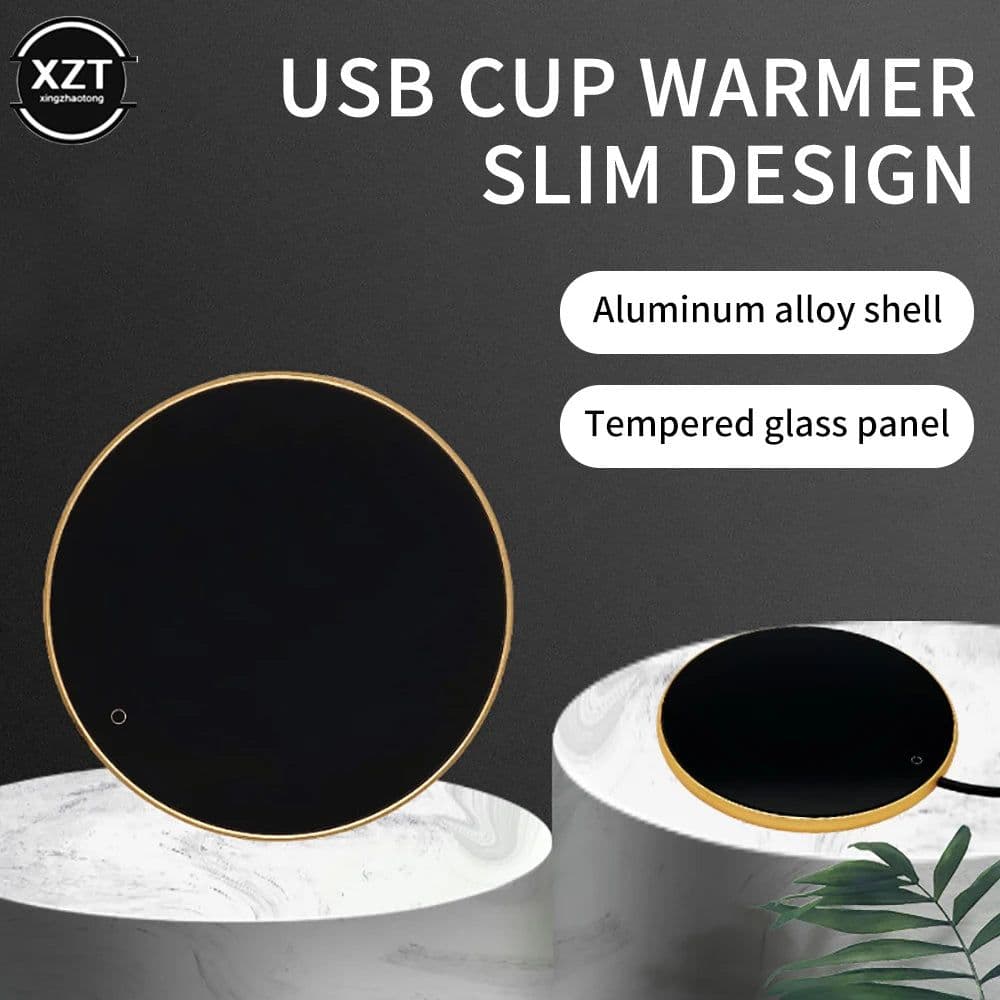image-Mini USB Heating Coaster Portable Milk Coffee Heater Intelligent Thermostatic Coaster Type-c Thermal Insulation Coaster