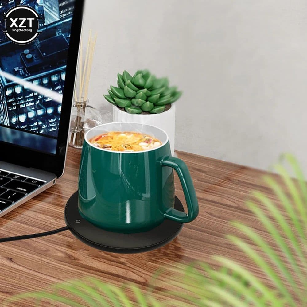 image-Mini USB Heating Coaster Portable Milk Coffee Heater Intelligent Thermostatic Coaster Type-c Thermal Insulation Coaster