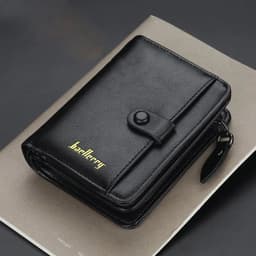 image-Fashion Men Wallets High Quality PU Leather Zipper Short Design Card Holder Male Purse with Coin Pockett Holder Men Wallets