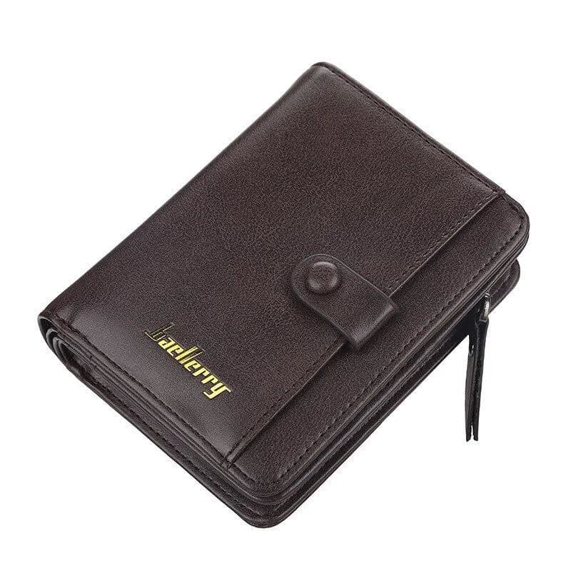 image-Fashion Men Wallets High Quality PU Leather Zipper Short Design Card Holder Male Purse with Coin Pockett Holder Men Wallets