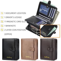 image-Fashion Men Wallets High Quality PU Leather Zipper Short Design Card Holder Male Purse with Coin Pockett Holder Men Wallets