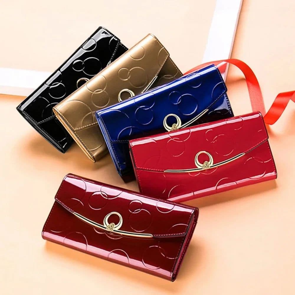 image-Genuine Leather Walletsfor Women Luxury Designer Purses RFID Card Holder Women's Long Handbag High Quality Ladies Gift