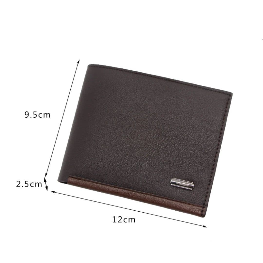 image-Leather Men Wallets Premium Product Real Cowhide Wallets for Man Short Black Walet Portefeuille Homme Design Purses Coin Bag