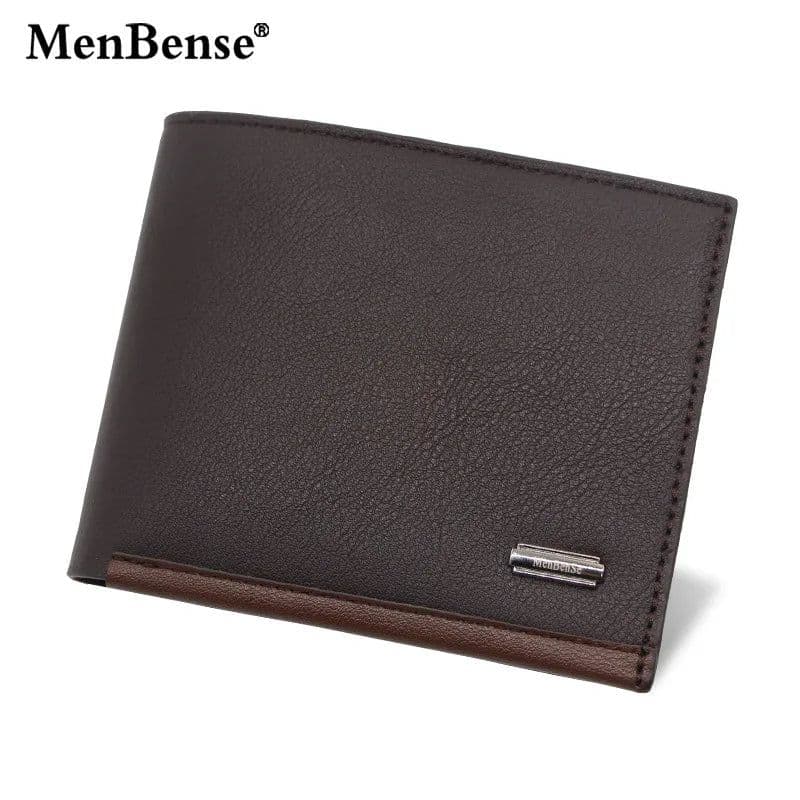 image-Leather Men Wallets Premium Product Real Cowhide Wallets for Man Short Black Walet Portefeuille Homme Design Purses Coin Bag