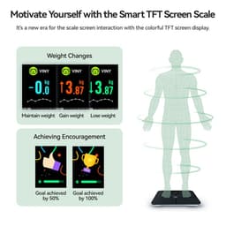 image-Digital Body Fat Scales, Human Body Scale, Smart TFT Color Screen, Heart Rate, Precise and Professional Smart body Weight Scale