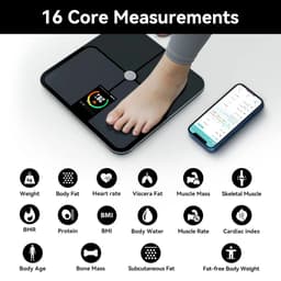 image-Digital Body Fat Scales, Human Body Scale, Smart TFT Color Screen, Heart Rate, Precise and Professional Smart body Weight Scale